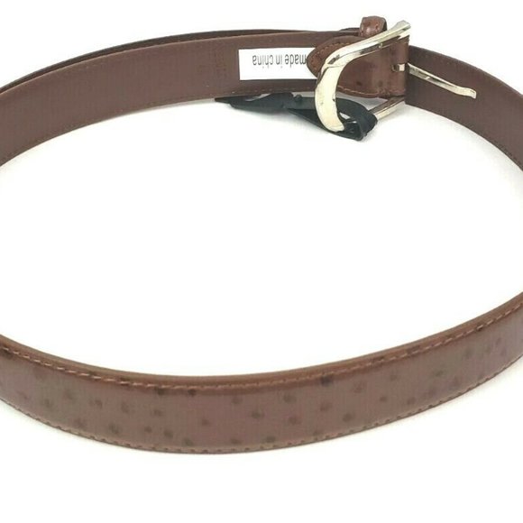Mens Leather 52" Non Reversible Ostrich 1.25" Belt - Picture 7 of 9